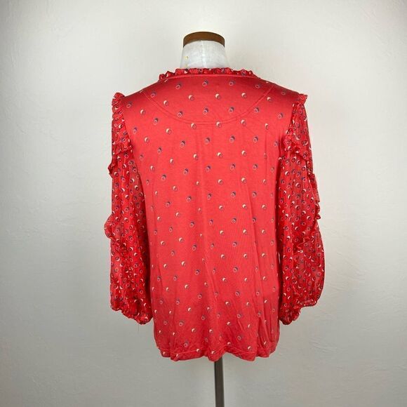 Anthropologie Maeve Jacquin Ruffle Peasant Blouse - Picture 6 of 7
